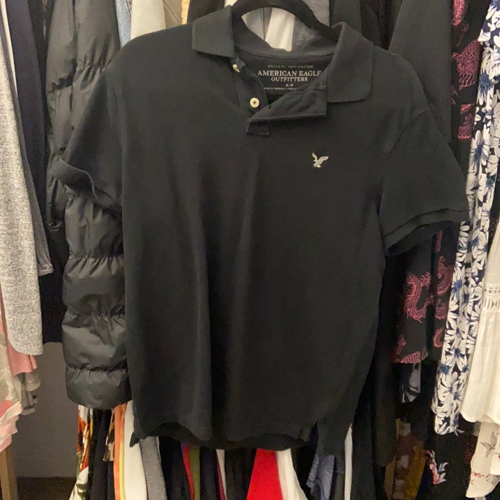 Black polo shirt